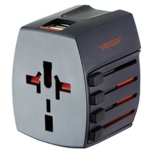 Ventev Global Charginghub 300 2-Prong Adapter for 150 Countries - Gray