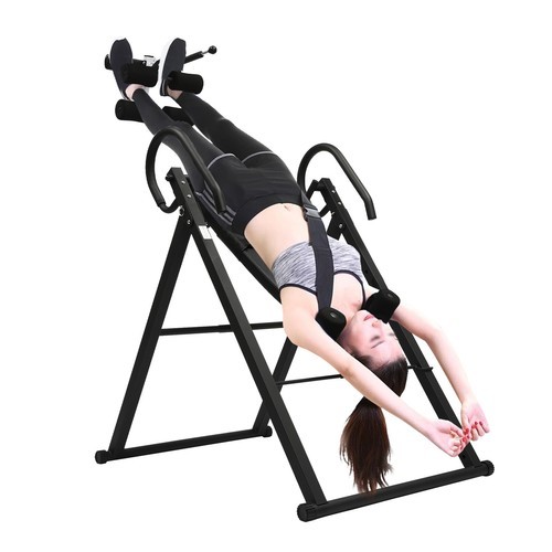 Foldable Inversion Table Teeter Advanced Back Pain Ankle Relief Gravity Fitness - Picture 3 of 17