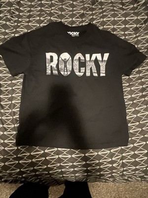 Rocky Black Graphic Print Men's Tee Shirt Crew Neck Short Sleeve