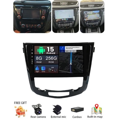 Radio de coche 256 GB para Nissan X-Trail Qashqai j11 Rouge 2013-2018 Carplay GPS Navi