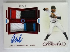 2021 Panini Flawless Jazz Chisholm Dual Patch Auto Ruby Red /20 Yankees