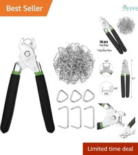 Hog Ring Pliers Kit Alloy Steel 3/4" For Fencing Upholstery Cages Automotive