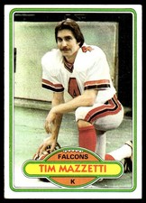 Tim Mazzetti 1980 Topps #383 Atlanta Falcons FREE SHIPPING AutographDen