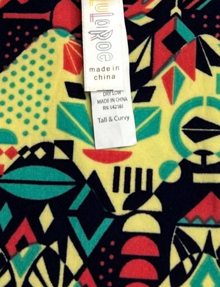 NUEVO Leggings LuLaRoe TC COLORIDOS Étnicos TRIBAL Línea Punto HOJAS Chevron Geométrico Foto 3 de 4