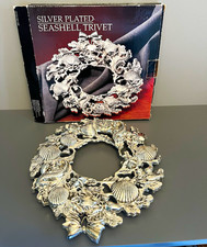 Vintage Silver Plated Metal Seashell Trivet