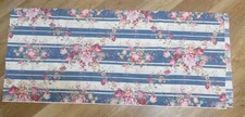 Vintage Joan Kessler for Concord Fabrics BLUE PINK WHITE Stripes Floral 2.75 Yds