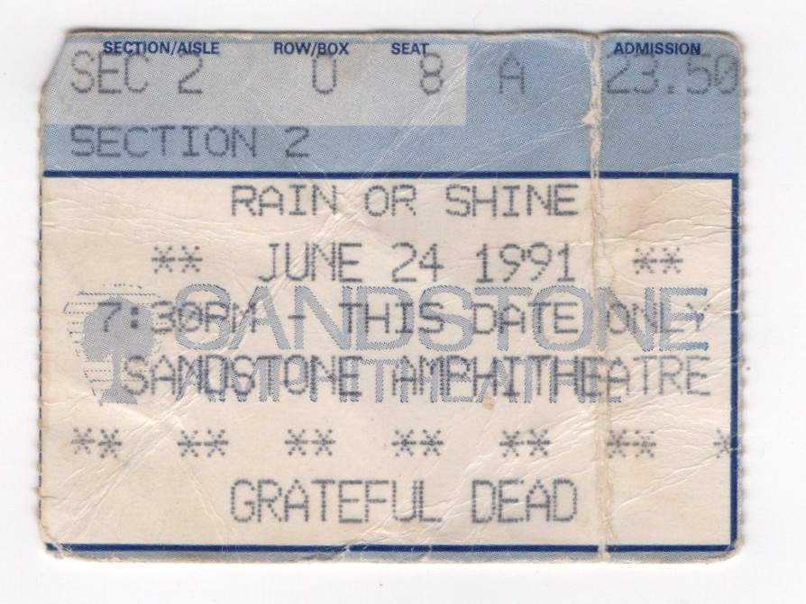 Grateful Dead 6/24/91 Bonner Springs KS Sandstone Amphitheatre Rare Ticket Stub