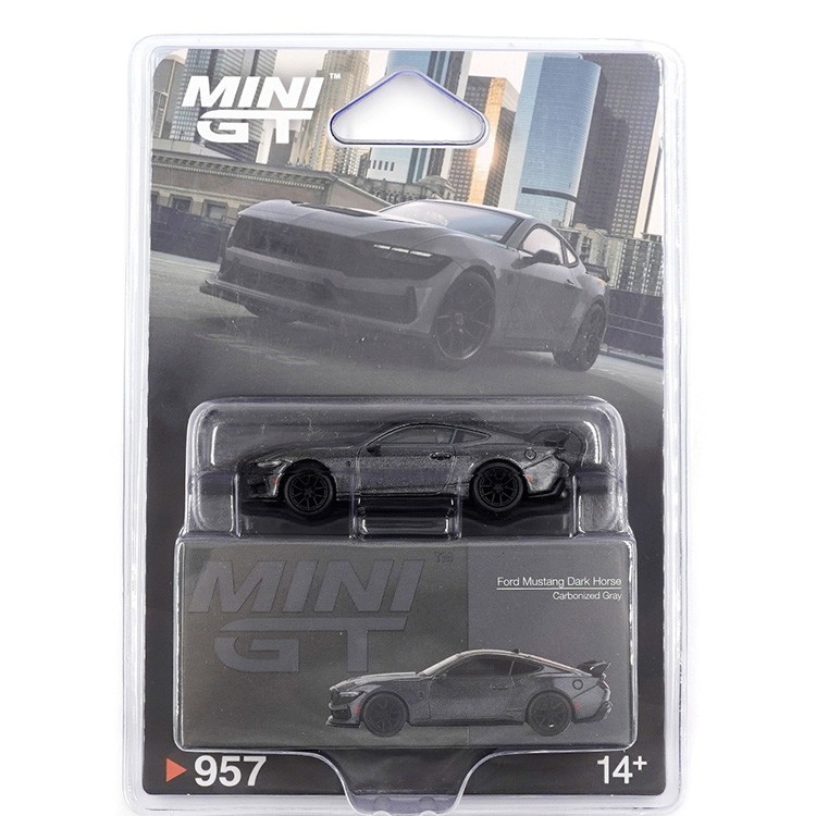 MINI GT FORD MUSTANG DARK HORSE 2024 1/64 DIECAST MODEL CARBONIZED GREY MGT00957