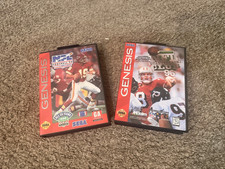 MINT LOT Sega Genesis NFL Football Games CIB 94 & Quarterback Club 96 EXTRAS crt