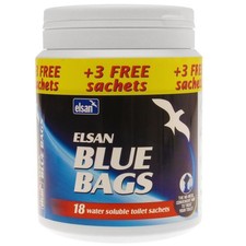 Elsan Blue Bags (18 Sachets) - Elsan Blue Toilet Sachets, 18 Pack
