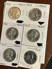 Franklin 50¢ Proof Six Coin Lot: 57,59,61,62,63. No bag marks, no scuffs