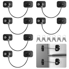 8Pcs Freezer Child Proof Refrigerator Lock with Key Self Adhesive Fridge Lock...