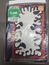 Aunt Lydias Modern Rug /Wall Canvas Pattern Flames 301 24X36 Punch Needle NEW