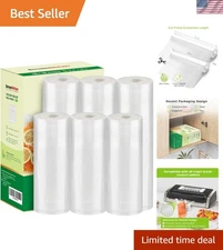 2025 Upgraded Vacuum Sealer Bags 6-Pack in Color Box, BPA-Free & Custom Sizes