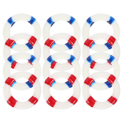  12 Pcs Lifebuoy Cake Decoration Desktop Miniature Swim Ring House - Zdjęcie 1 z 12