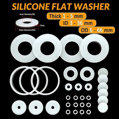 Silicone Plain Flat Washer O Rings Sealing Gaskets Ring Thickn1mm-5mm Food Grade