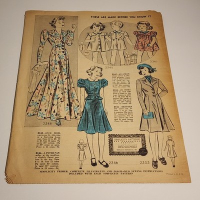 1930s Simplicity Fashion Forecast Dress Pattern Catalog Circular March 1937 | eBay 1930s Simplicity Fashion Forecast Dress Pattern Catalog Circular March 1937 | eBay