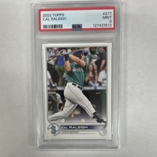 Topps 2022 Series 1 Cal Raleigh Rookie Base Set #277 Seattle Mariners PSA 9