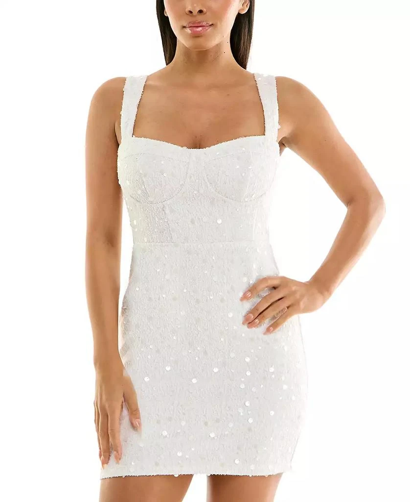 City Studios Women’s Fairy Sequin Boucle Bodycon Corset Dress size 9/10 NWT