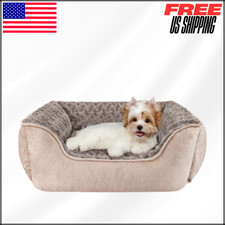 Orthopedic Rectangle Dog Bed Washable Soft Sofa Cuddler for Small Pets