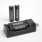 4-pack Rechargeable Batteries Smart Battery Charger 2 Bay AA AAA C D Ni-MH Ni-CD