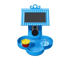 Hello Birdie Smart Bird Feeder with Solar Roof and Bird Bath-Blue-E322759 NEW