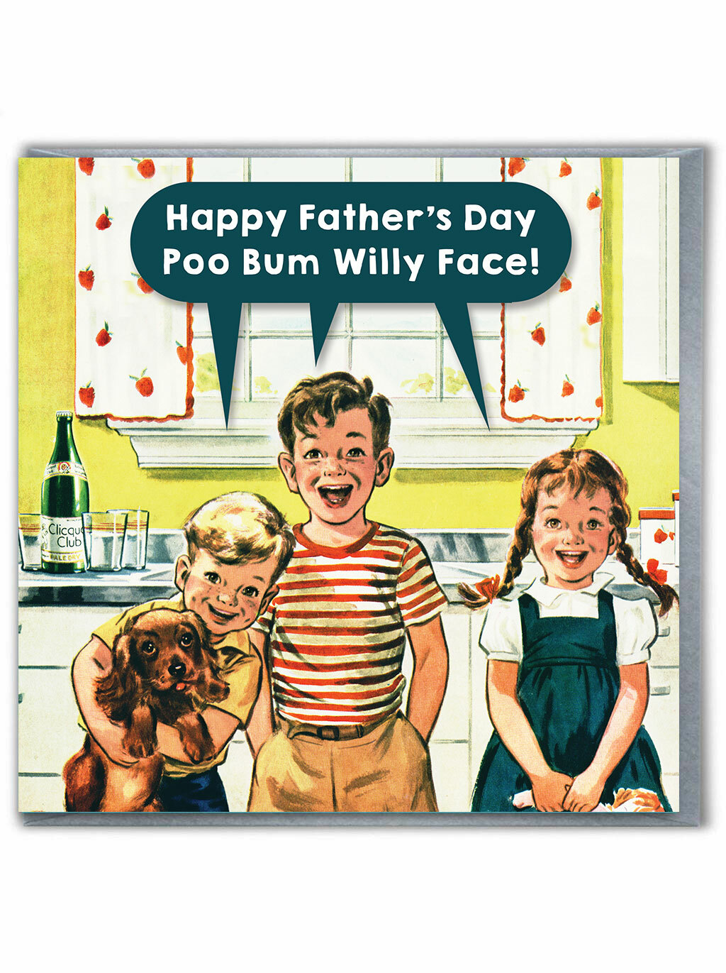 Funny Fathers Day Poo Bum Willy Face Card