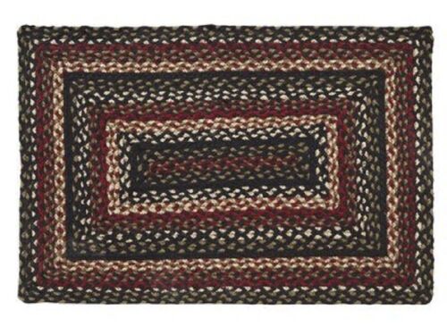 IHF Home Decor Braided Area Rug 20" x 30" Tartan Design Rectangle Jute Fabric - Picture 1 of 11