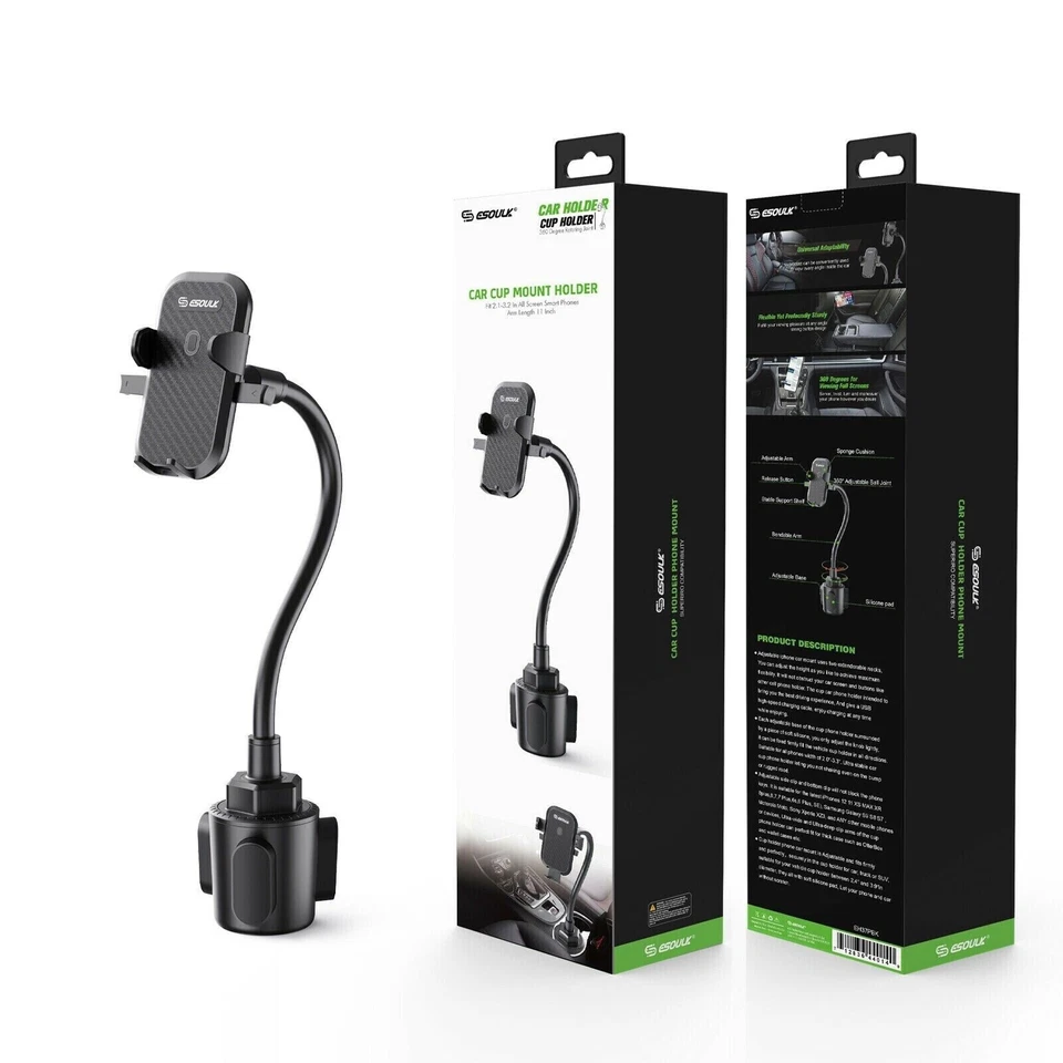 Universal Car Mount Adjustable Cup Holder Cradle for Galaxy Cell Phone iPhone - Image 2 of 4