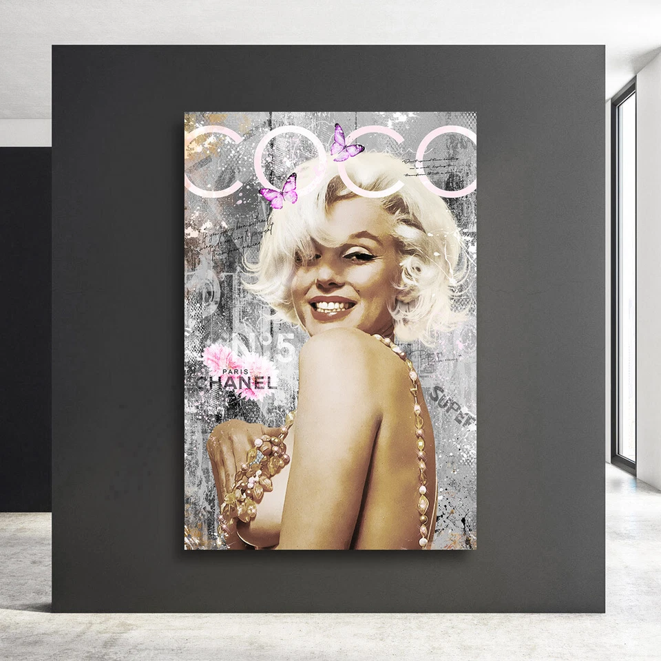 ACRYLGLAS WAND BILD MARILYN MONROE POP ART KUNST DRUCK CHANEL BILDER EROTIK - Bild 3 von 4
