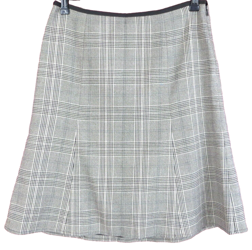 SK15807- ANN TAYLOR Damen Polyester Viskose ausgestellter Rock kariert gefüttert mehrfarbig 2P