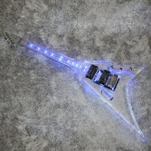 quality acrylic electric guitar acrylic neck body fretboard built in light