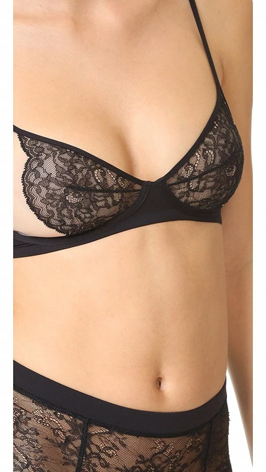 Sutiã La Perla 166741 Feminino Carisma Renda e Malha Transparente Bralette Preto Tamanho 32B - Imagem 4 de 4