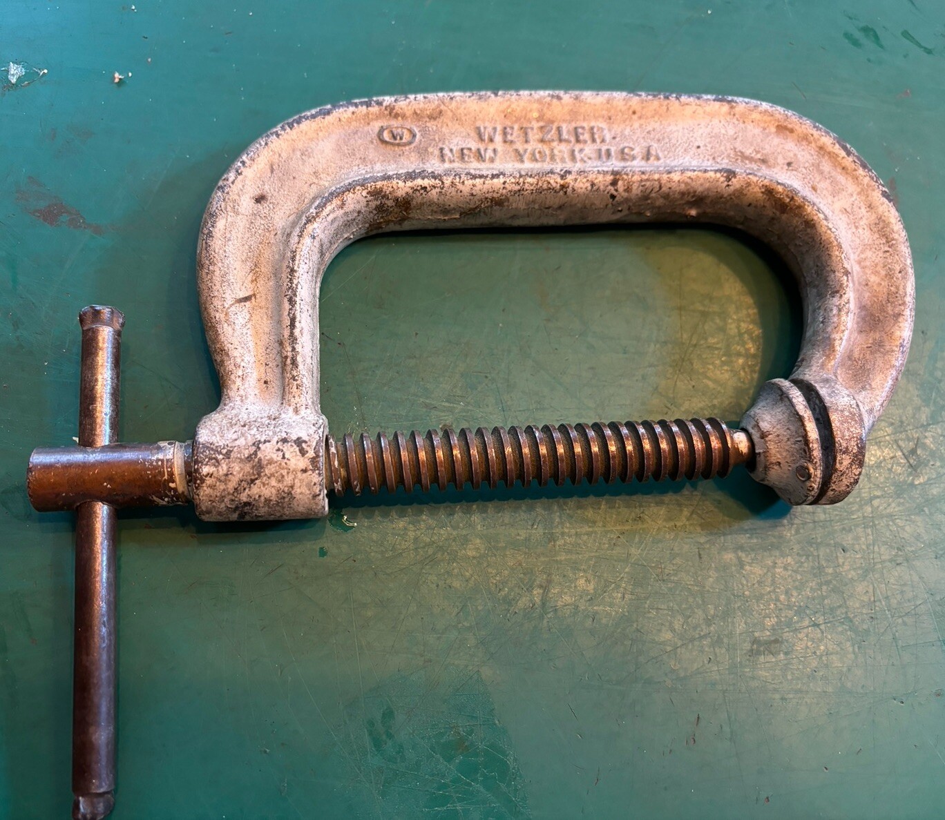 Vintage WETZLER No. 104 Heavy Duty C Clamp Tool 43/8” x23/4” New York