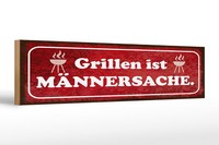 Holzschild Spruch 46X10 Cm Grillen Ist MäNnersache Rotes Schild