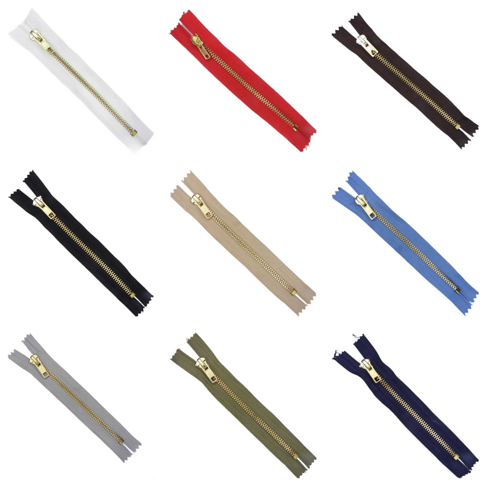 Pantalón Metal Cierre Cremalleras Latón 20cm 8 Pulgadas Resistente COMPRA 1 O 2 732D