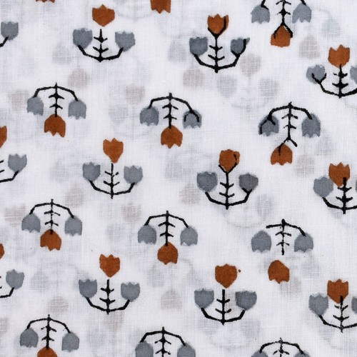 5 Yard Indian Hand Block Printed Cotton Fabric Voile Dressmaking Material G1G - Picture 1 of 4