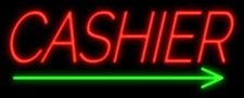 Cashier Right Arrow 24"x12" Neon Sign Lamp Light Hanging Nightlight Business EY