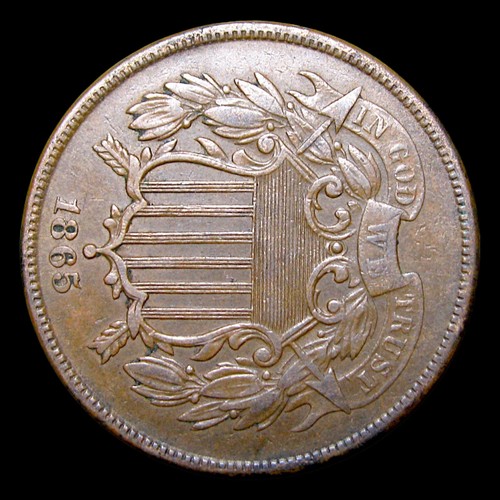 1865 Two Cent Piece 2cp ---- Nice Condition Coin ---- #331V - Picture 2 of 4