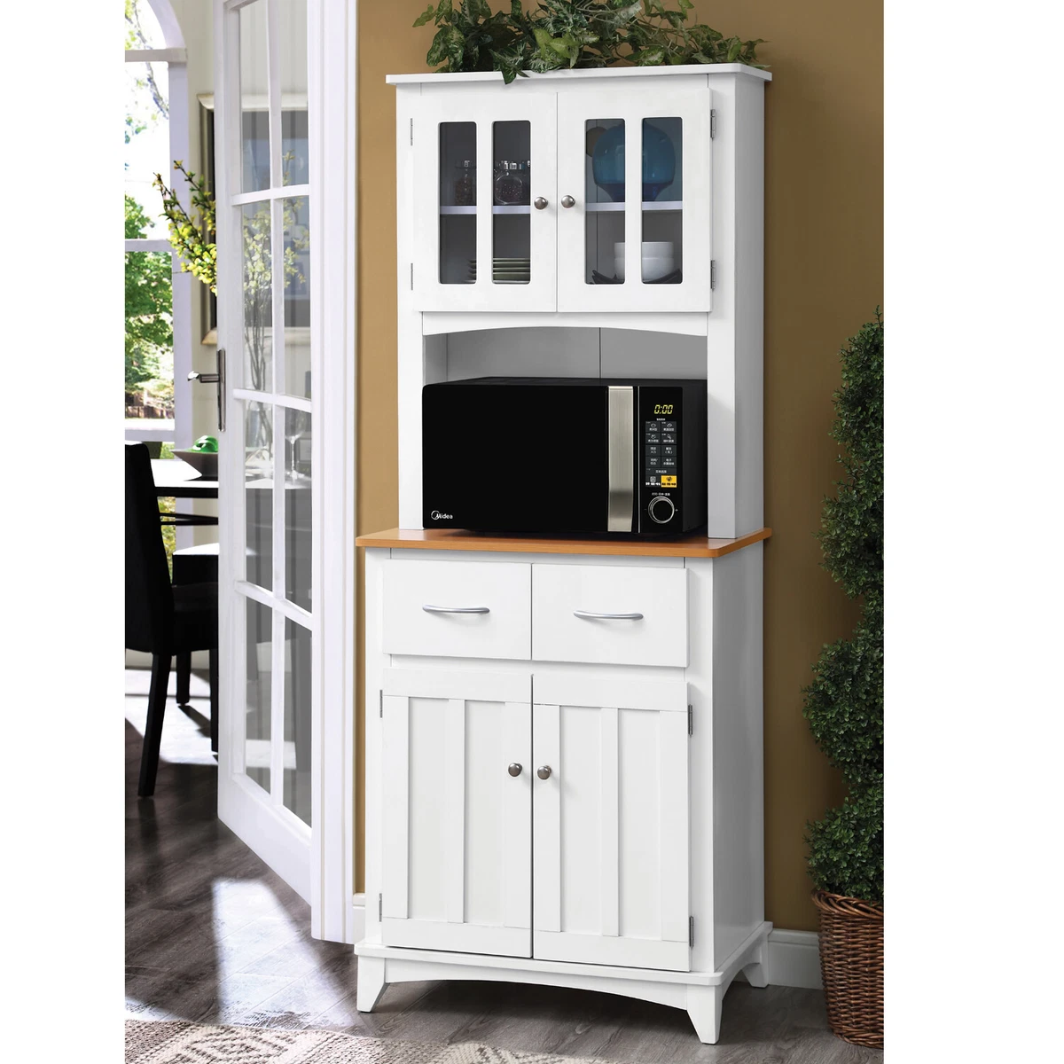 Tall microwave cart with cheap storage