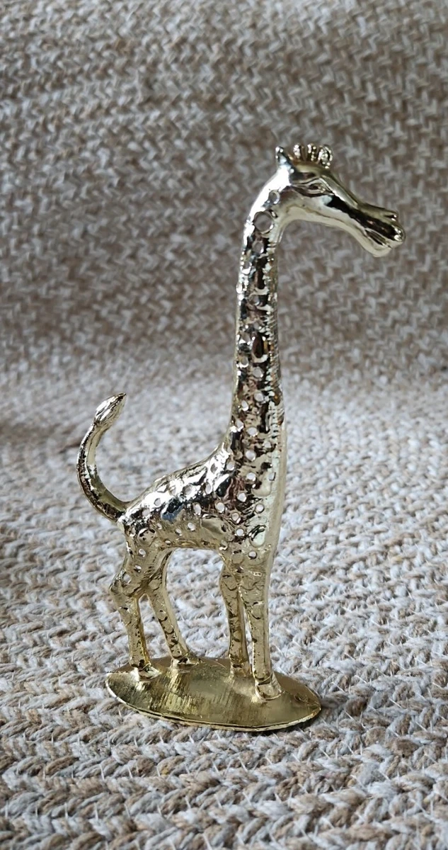 Vintage Torino Giraffe Earring Tree Jewelry Holder Cast Metal Plated Retro