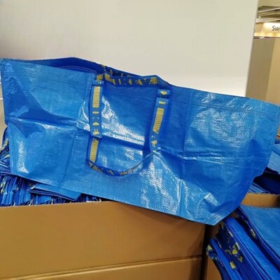 Set of 10 - New IKEA FRAKTA Large 19-Gallon Blue Bags
