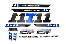 Fahrrad DEKOR Satz Aufkleber Rahmen frame Decal Sticker MC KENZIE Label blau