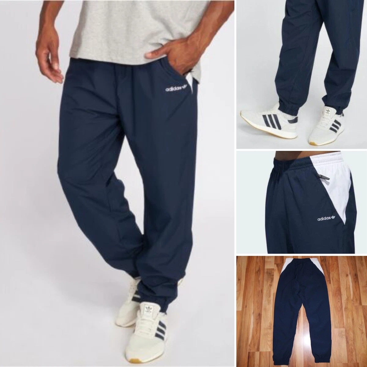 NWT adidas Originals EQT Warm Up Wind Pants Joggers Trousers DH5149 NAVY  BLUE XS