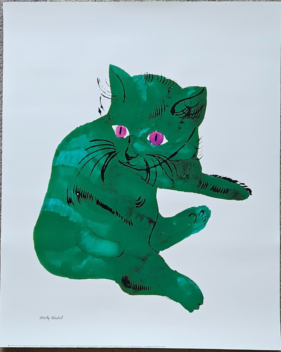 ANDY WARHOL Sam Cat Green Andy Warhol foundation POP art LARGE 32