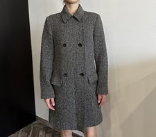 DDP Dolce & Gabbana Womens Herringbone Tweed Wool Coat Jacket Sz 24/38