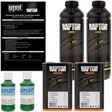 UPOL Raptor Emerald Green Urethane SprayOn Truck Bed Liner w/Gun2L 