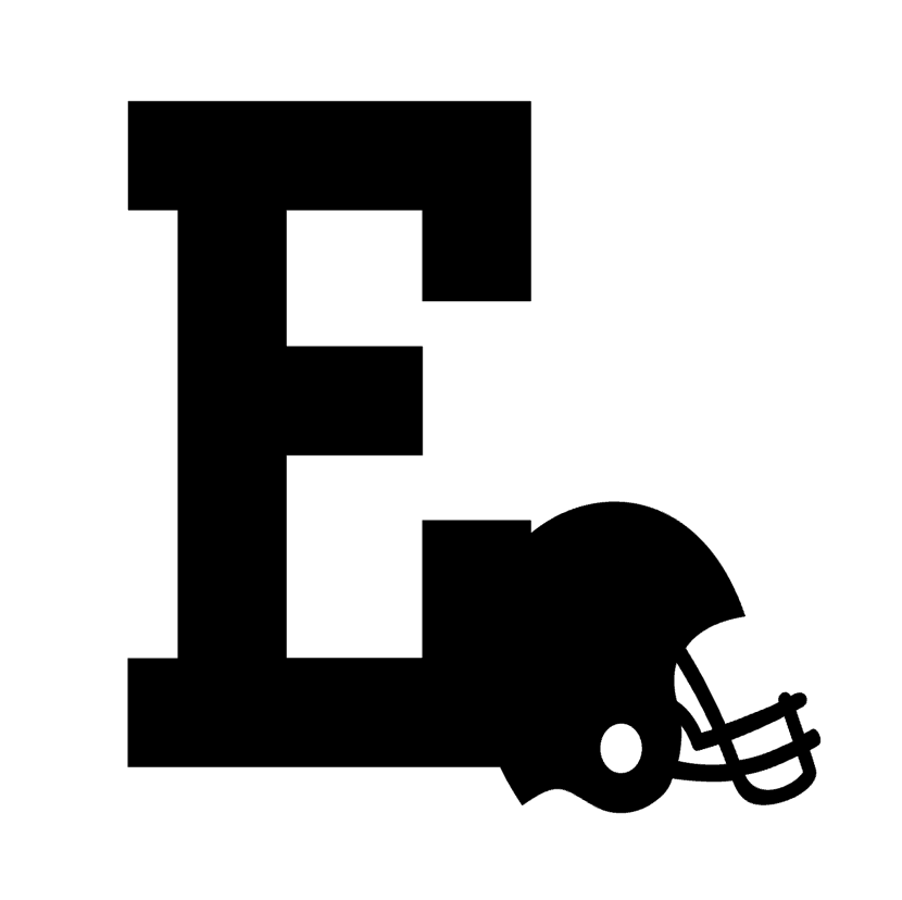 Football E Monogram Letter Initial Vinyl Decal Sticker For Home Cup Car Wall