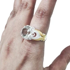 NATURAL GREEN AMETHYST GEMSTONE 925 STERLING SILVER CHRISTMAS HEAVY MENS RING