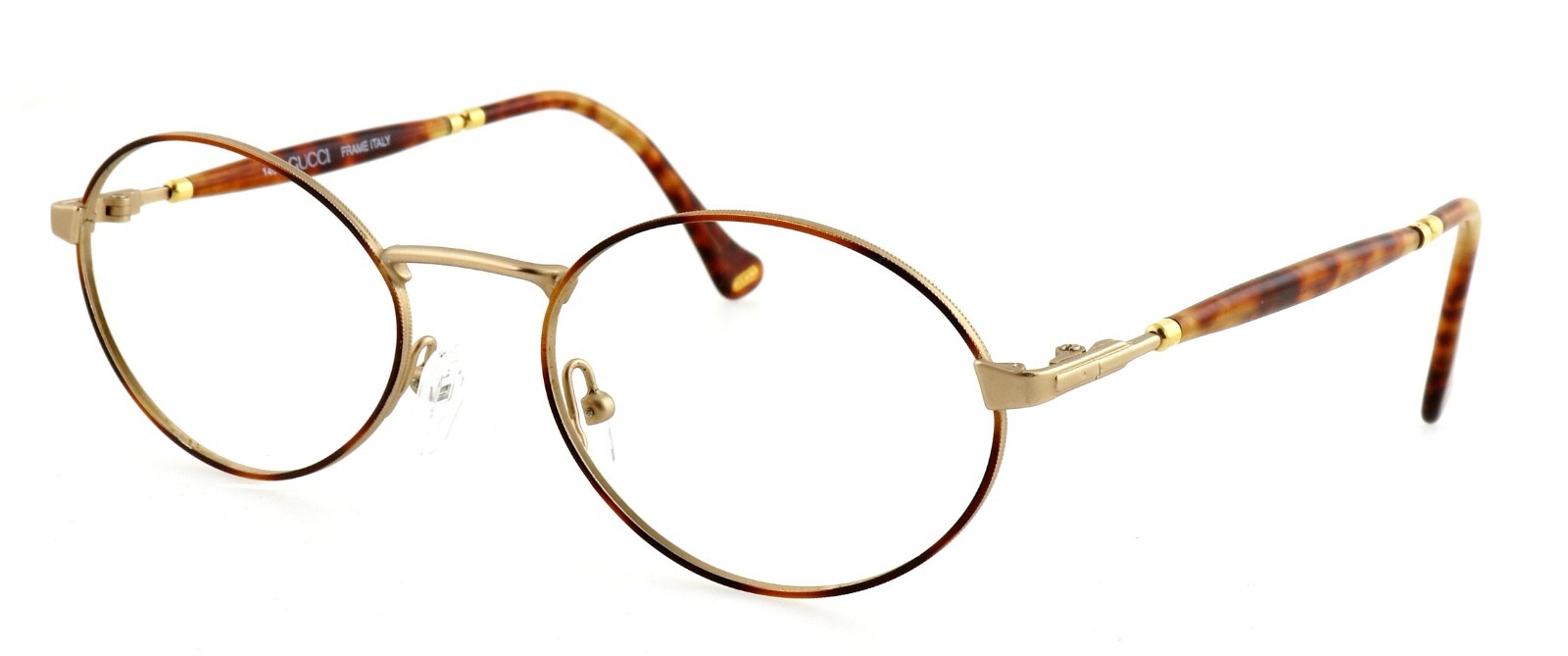 Vintage GUCCI GG1331 DR4 52mm Gold Brown Havana Eyeglasses Frames Only Italy